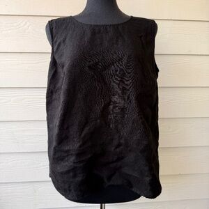 Andrea Viccaro | 100% Linen Sleeveless Top | Size 1X | Black